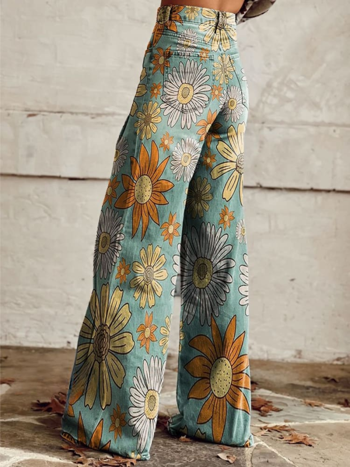 Pantalón palazzo de flores