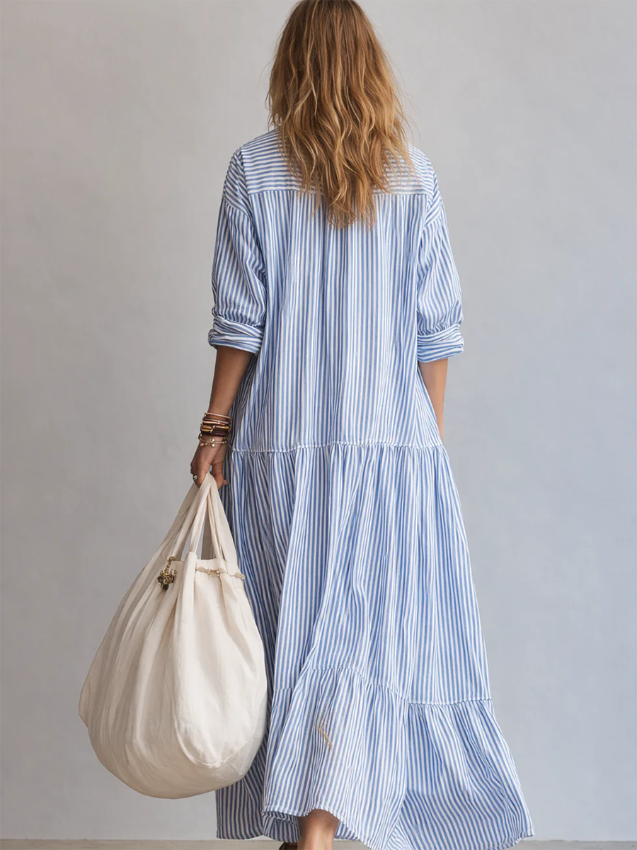 Helena | Vestido Casual de Rayas Suelto