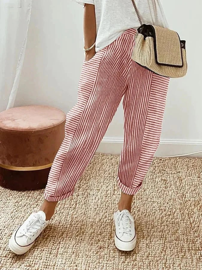 Luna™ – Pantalones de Confort a Rayas