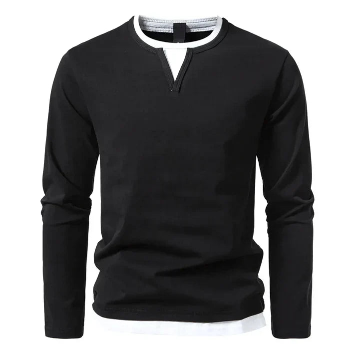 Camiseta de manga larga premium en algodón peinado