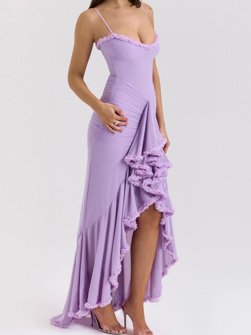 Maxi vestido de malla sin mangas