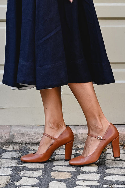 Sandalias Elegantes de Tira con Tacón Bajo para Uso Diario