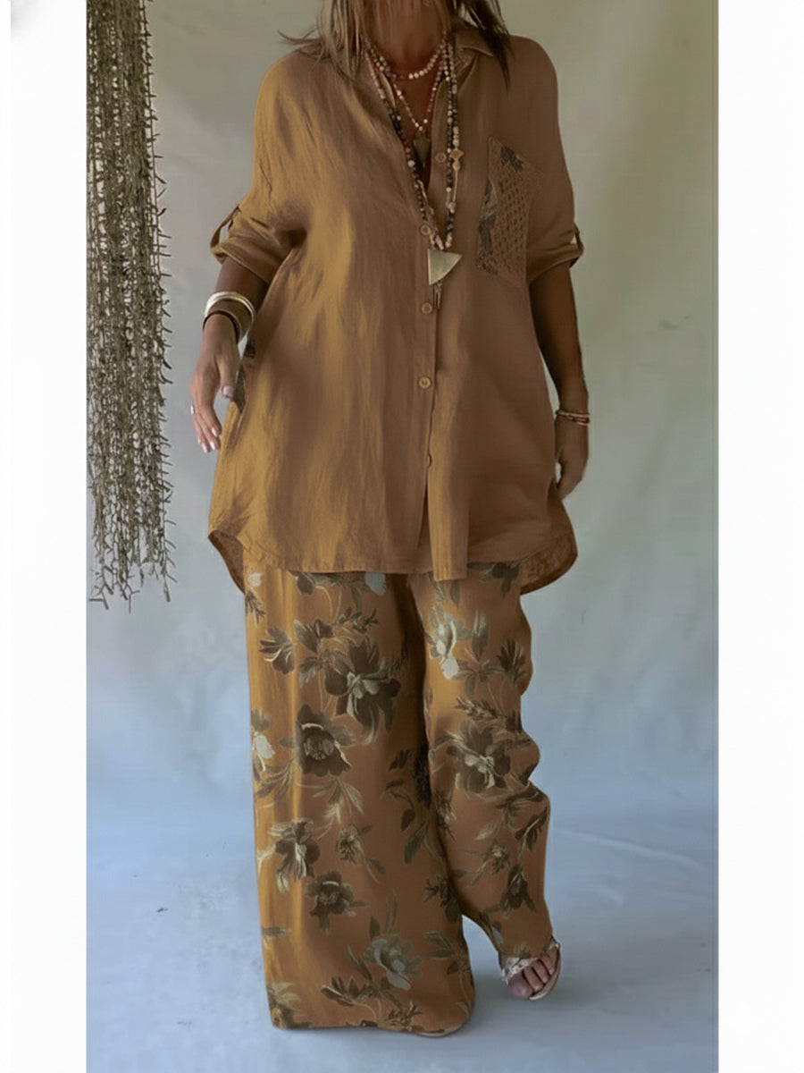 Yasmin | Conjunto Floral de Lino y Algodón