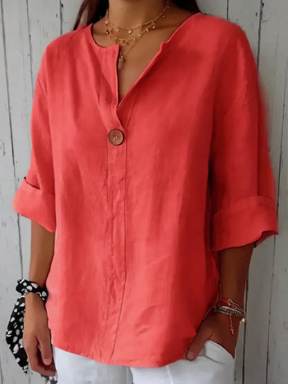 Blusa Casual Elegante con Escote en V