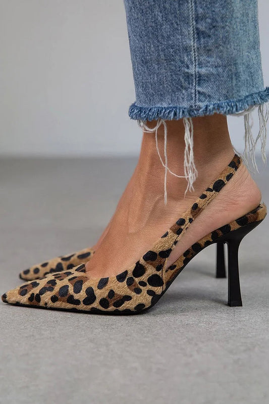 Tacones de Leopardo con Tira Trasera