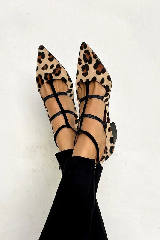 Bailarinas en estampado animal con tiras
