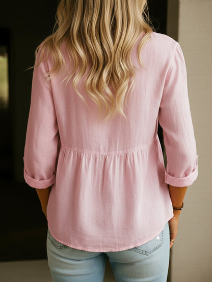 Camisa de Lino y Algodón para Mujeres