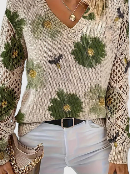 Cárdigan Elegante con Estampado Floral