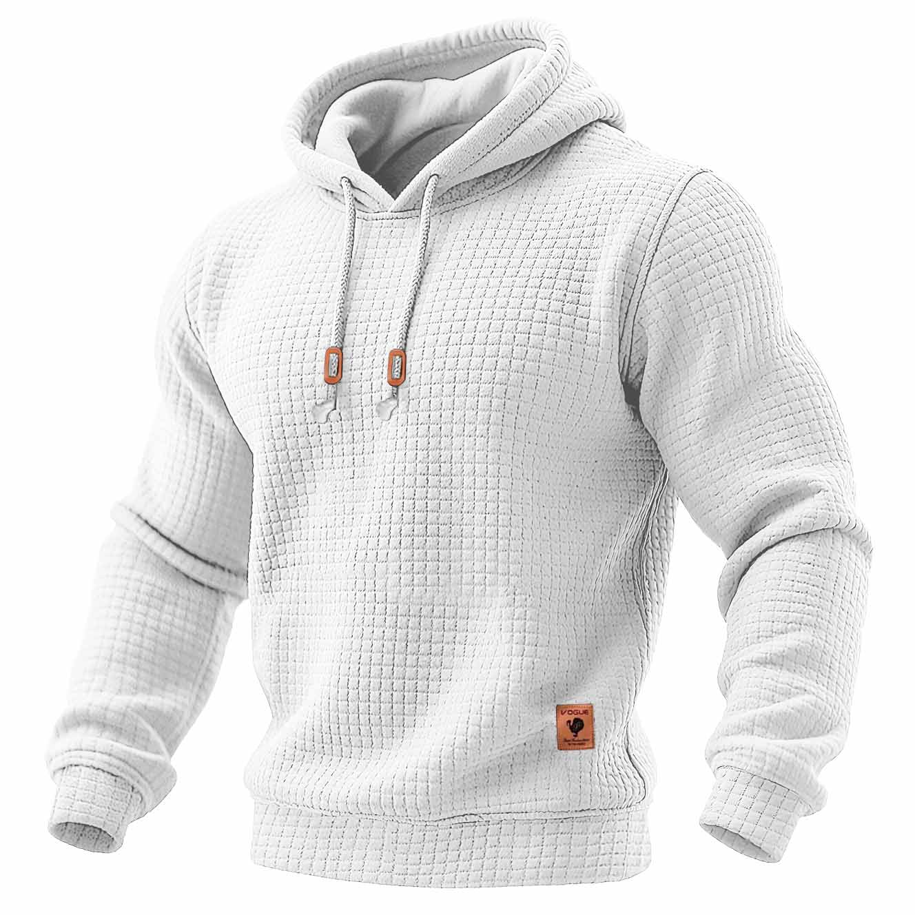 Sudadera acolchada con capucha para hombre, estilo waffle, ideal para deportes al aire libre