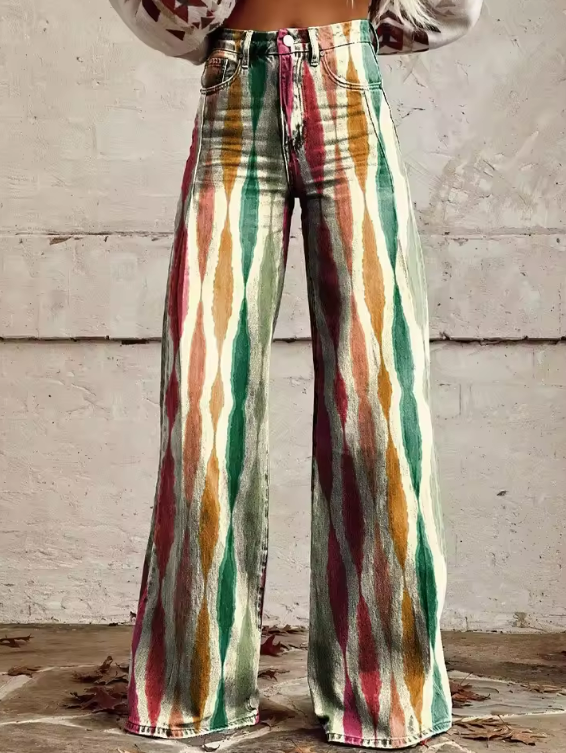 Pantalón boho elegante de corte fluido