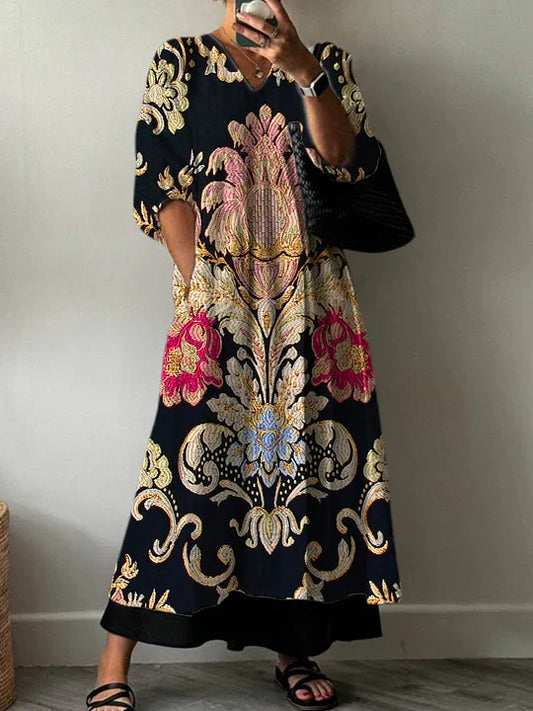 Vestido Elegante de Estampado Sofisticado