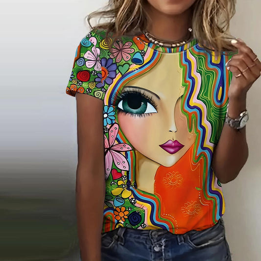 Camiseta informal con estampado abstracto