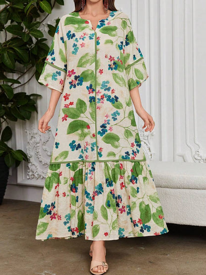 Flora | Vestido con Volantes de Estampado Floral
