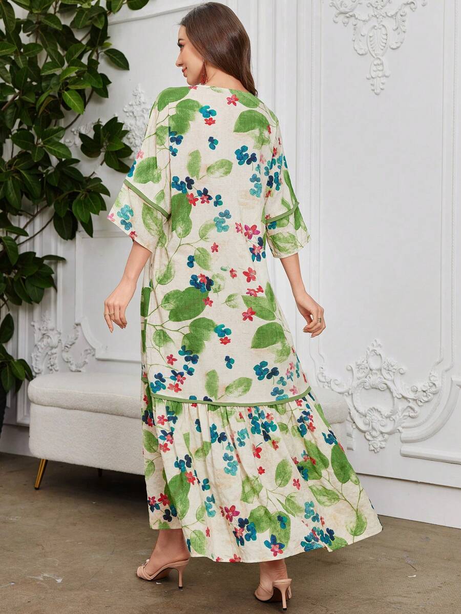 Flora | Vestido con Volantes de Estampado Floral