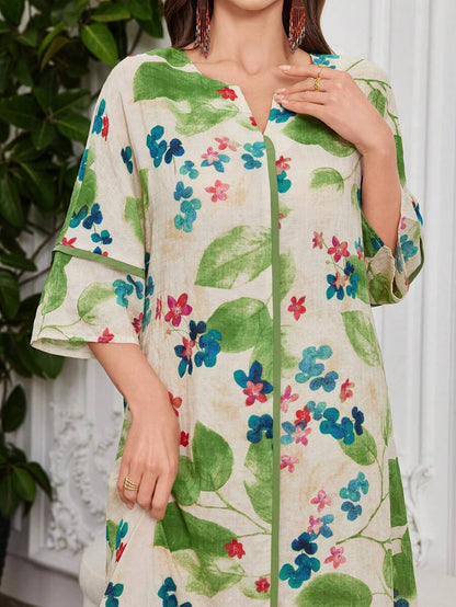 Flora | Vestido con Volantes de Estampado Floral