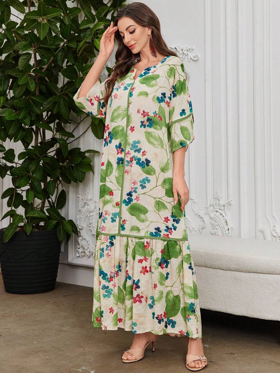 Flora | Vestido con Volantes de Estampado Floral