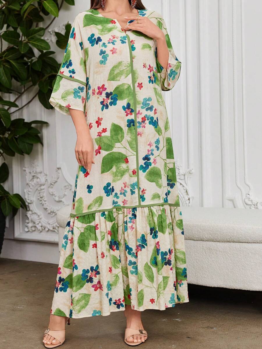 Flora | Vestido con Volantes de Estampado Floral
