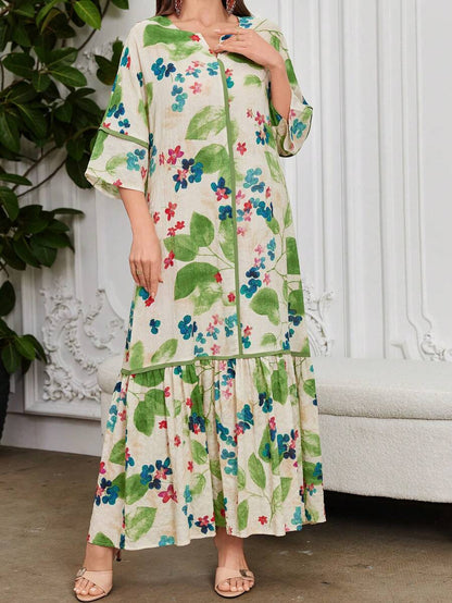 Flora | Vestido con Volantes de Estampado Floral