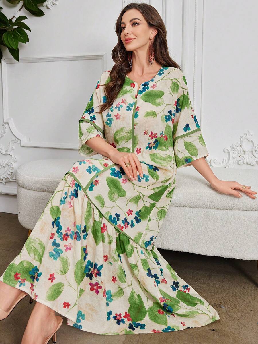 Flora | Vestido con Volantes de Estampado Floral
