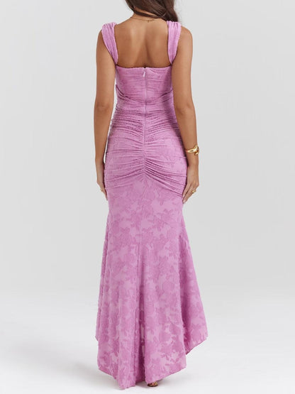 Maxi vestido floral en azul campanilla