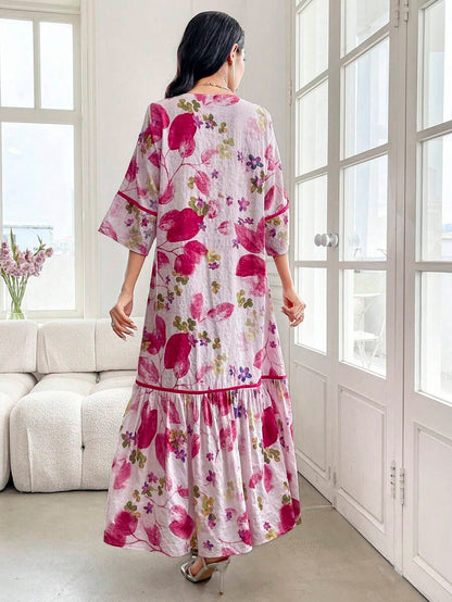 Flora | Vestido con Volantes de Estampado Floral