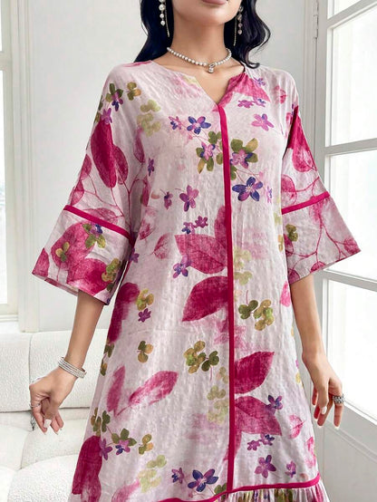 Flora | Vestido con Volantes de Estampado Floral