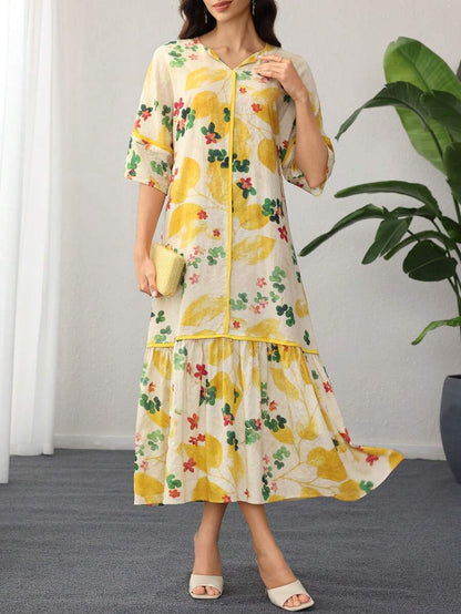 Flora | Vestido con Volantes de Estampado Floral
