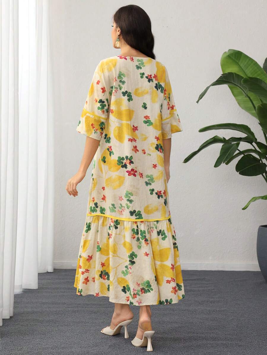 Flora | Vestido con Volantes de Estampado Floral