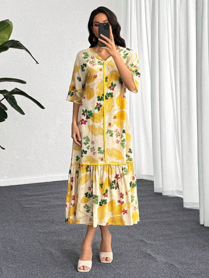 Flora | Vestido con Volantes de Estampado Floral