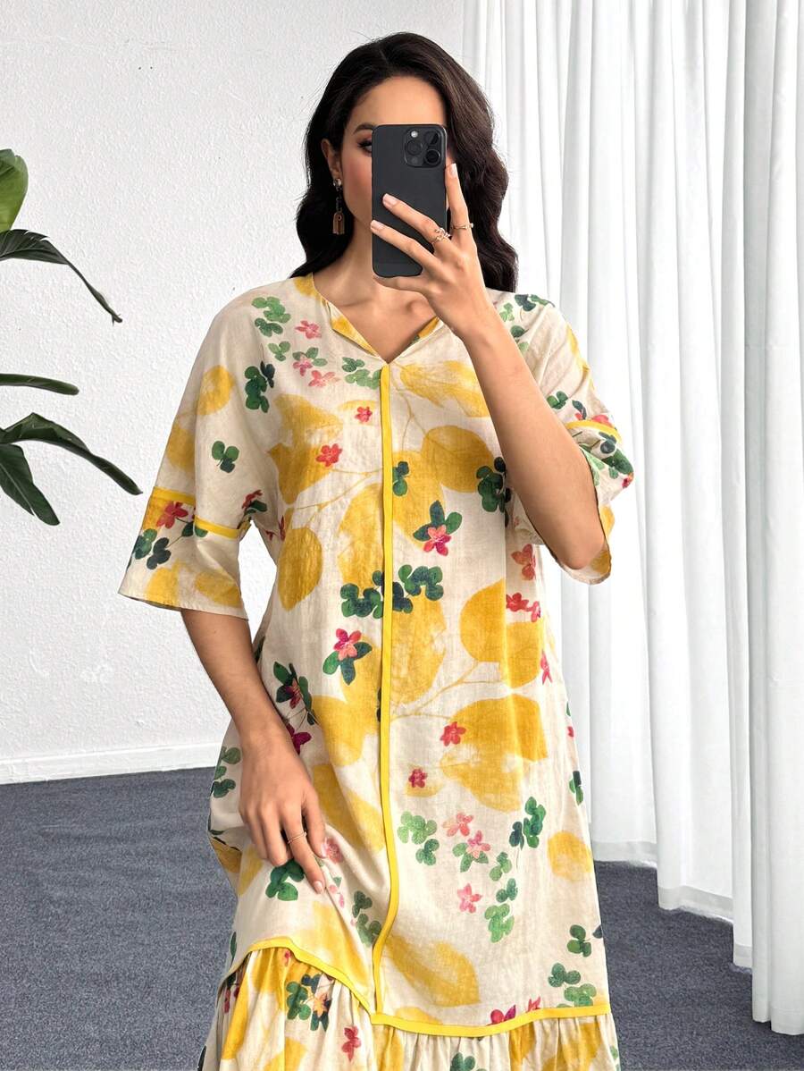 Flora | Vestido con Volantes de Estampado Floral