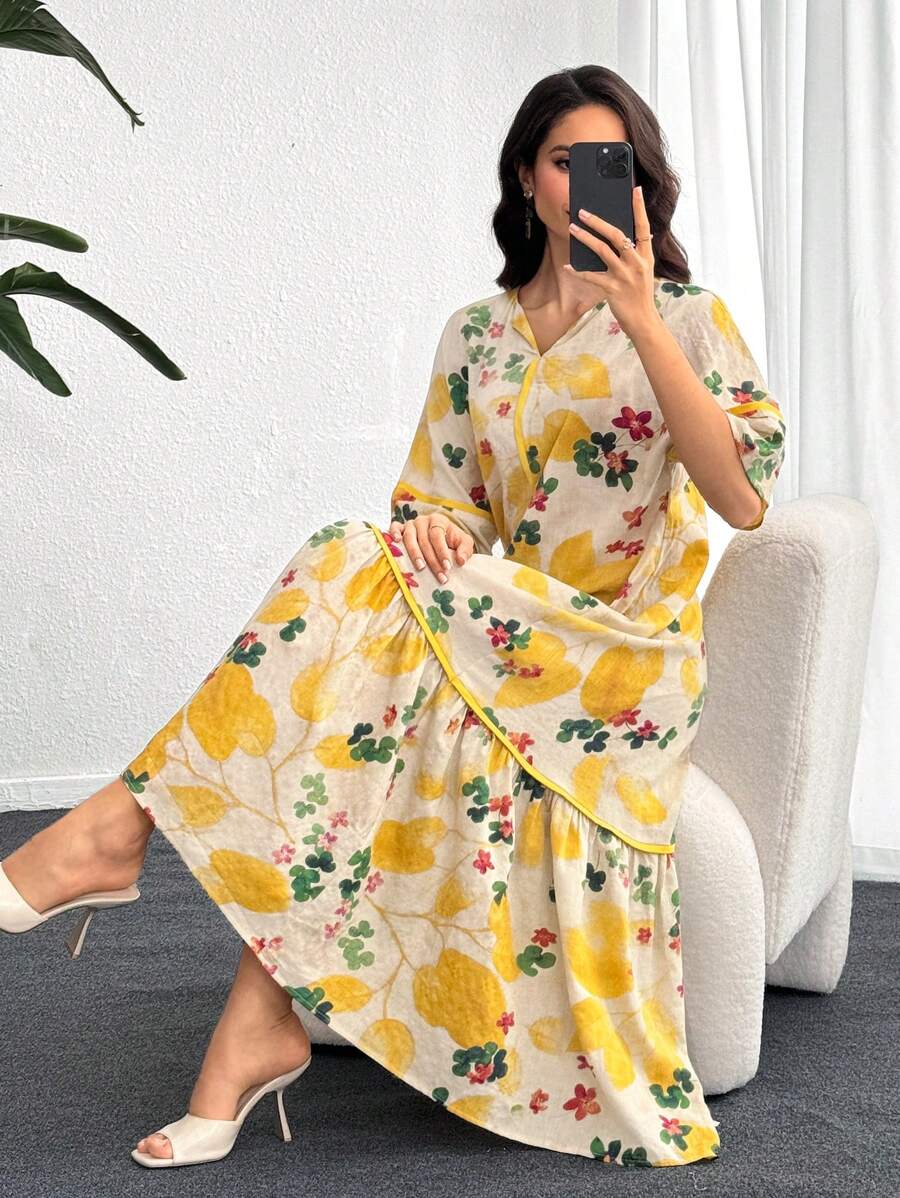 Flora | Vestido con Volantes de Estampado Floral