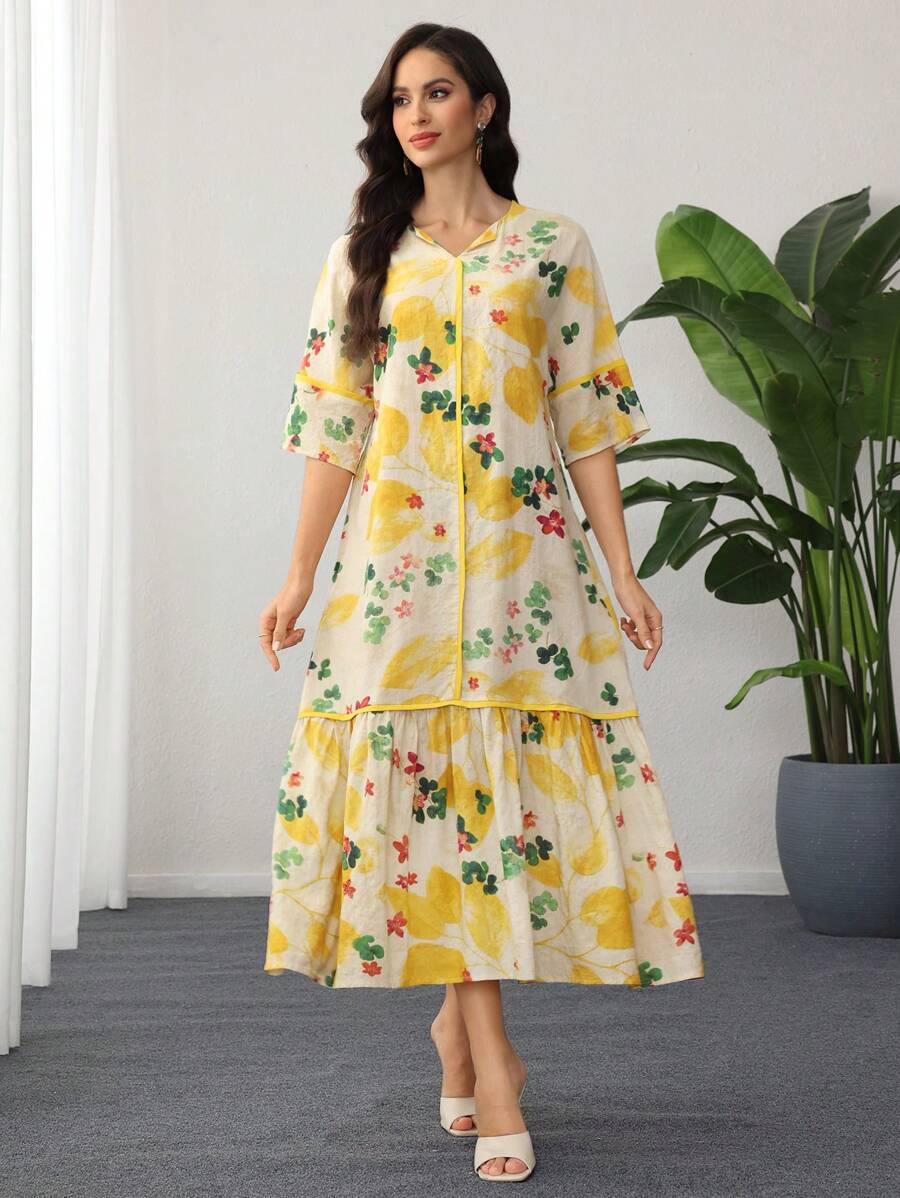 Flora | Vestido con Volantes de Estampado Floral