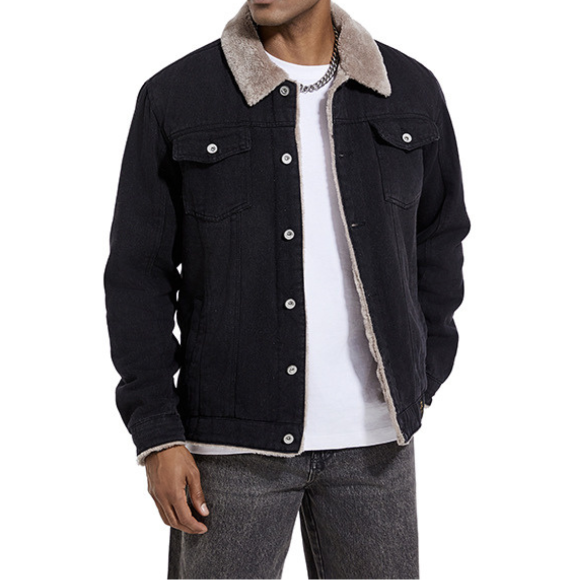 Andrés – Chaqueta de jeans acolchada con estilo clásico