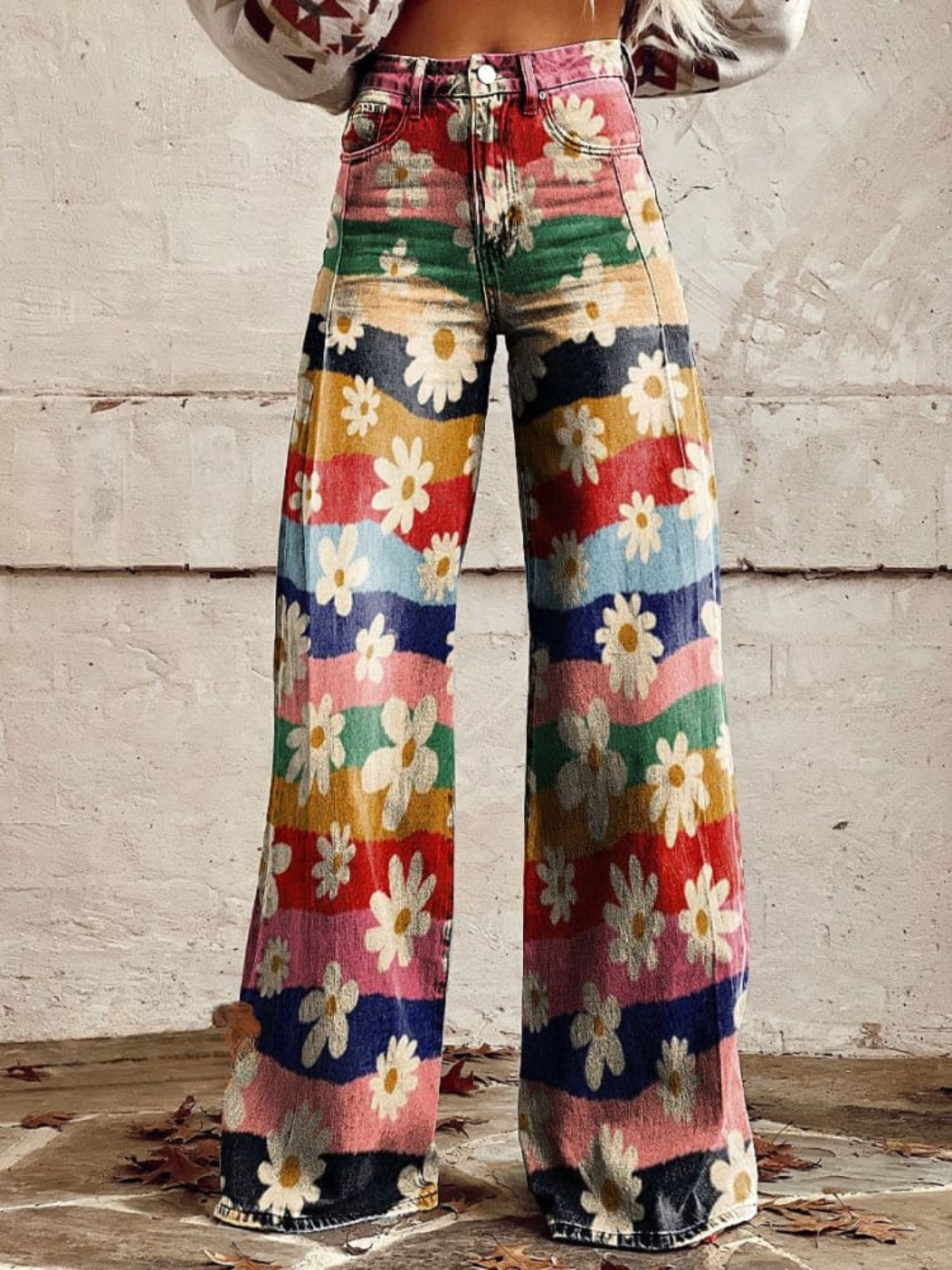 Pantalones florales sofisticados