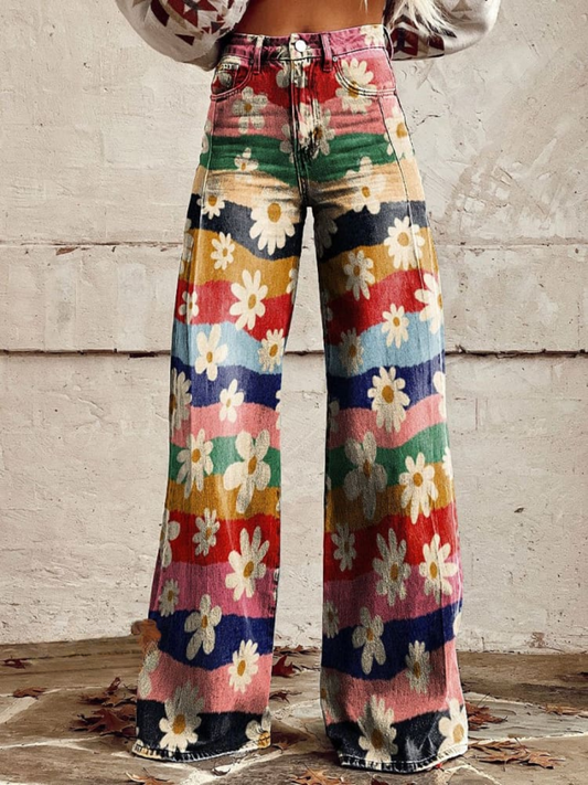 Pantalones florales sofisticados
