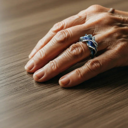 Valeria | Anillo Vintage Dorado Ola Oceánica