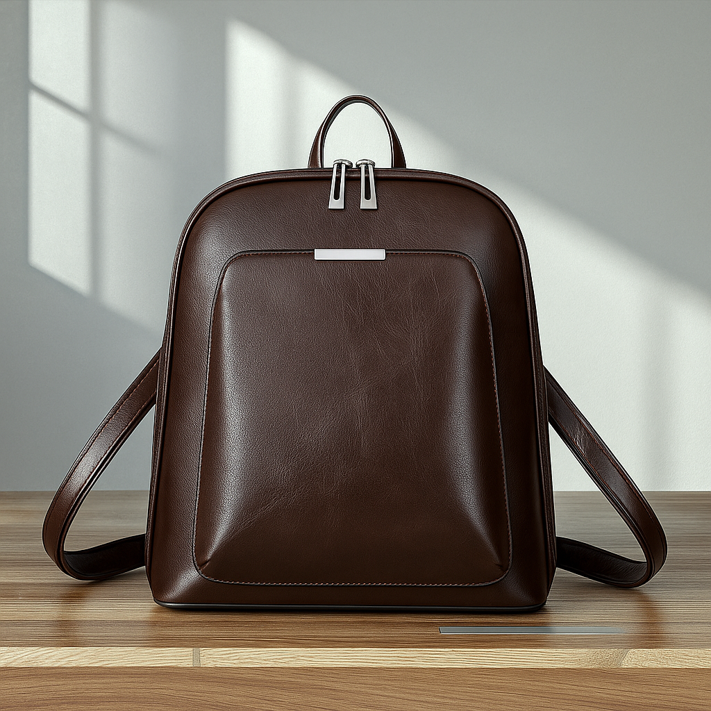 Elegante mochila clásica de doble cremallera