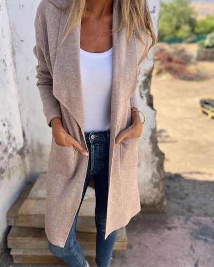 EIGONA - CHAQUETA CARDIGÁN CASUAL CON SOLAPA