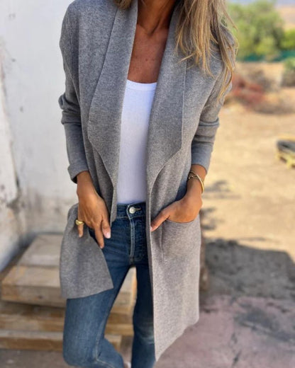 EIGONA - CHAQUETA CARDIGÁN CASUAL CON SOLAPA