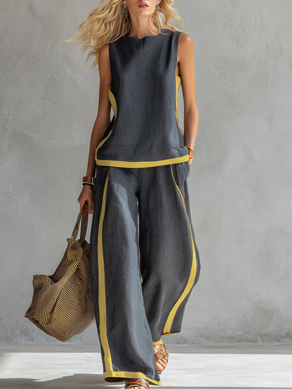 Leila | Conjunto Elegante en Algodón y Lino