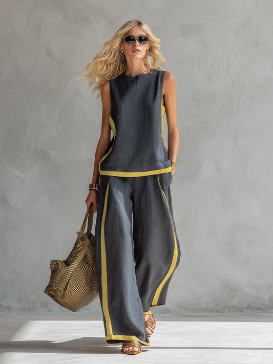 Leila | Conjunto Elegante en Algodón y Lino