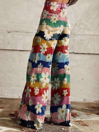 Pantalones florales sofisticados
