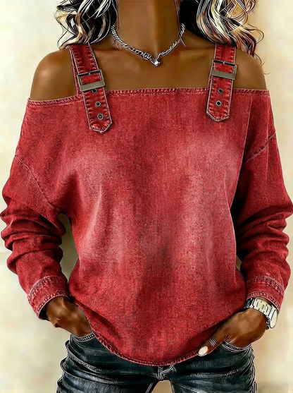 Camisa de mezclilla sin mangas para mujer