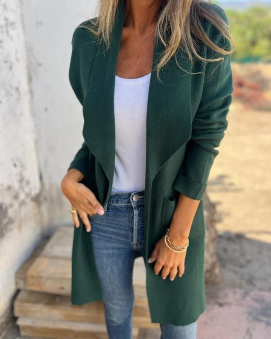 EIGONA - CHAQUETA CARDIGÁN CASUAL CON SOLAPA