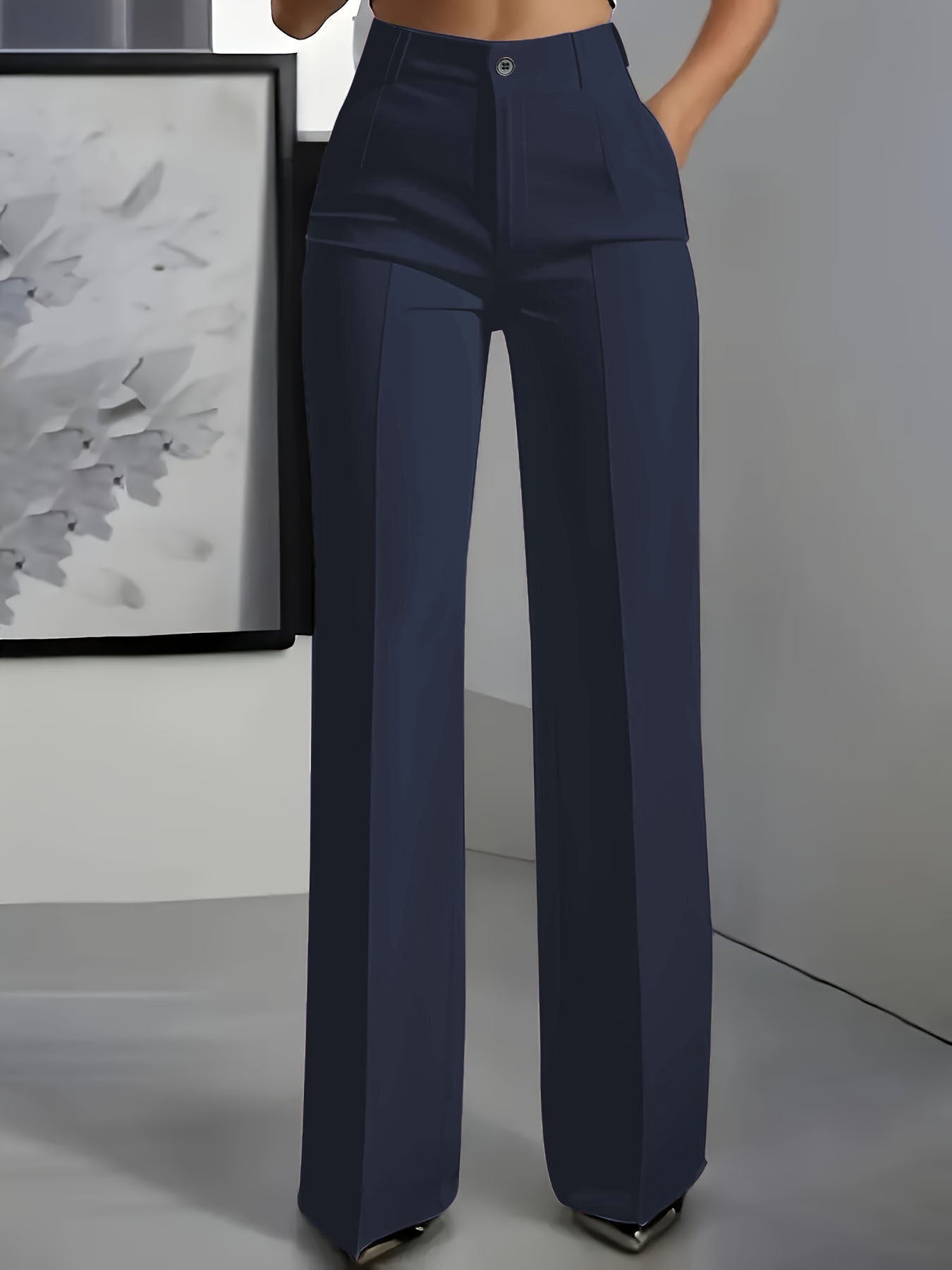 Pantalones de mujer de talle alto y cintura elástica
