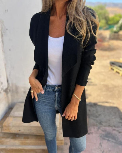 EIGONA - CHAQUETA CARDIGÁN CASUAL CON SOLAPA
