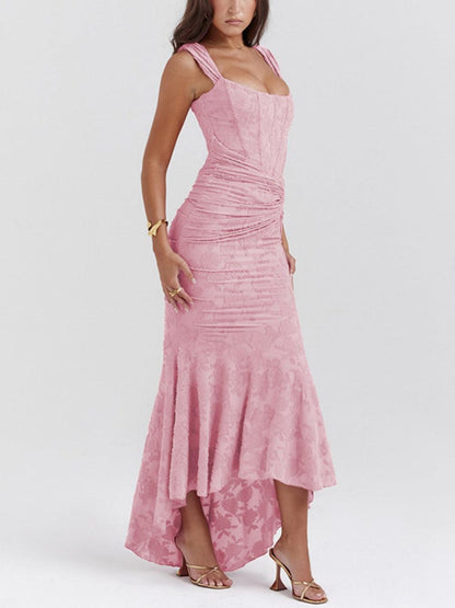 Maxi vestido floral en azul campanilla