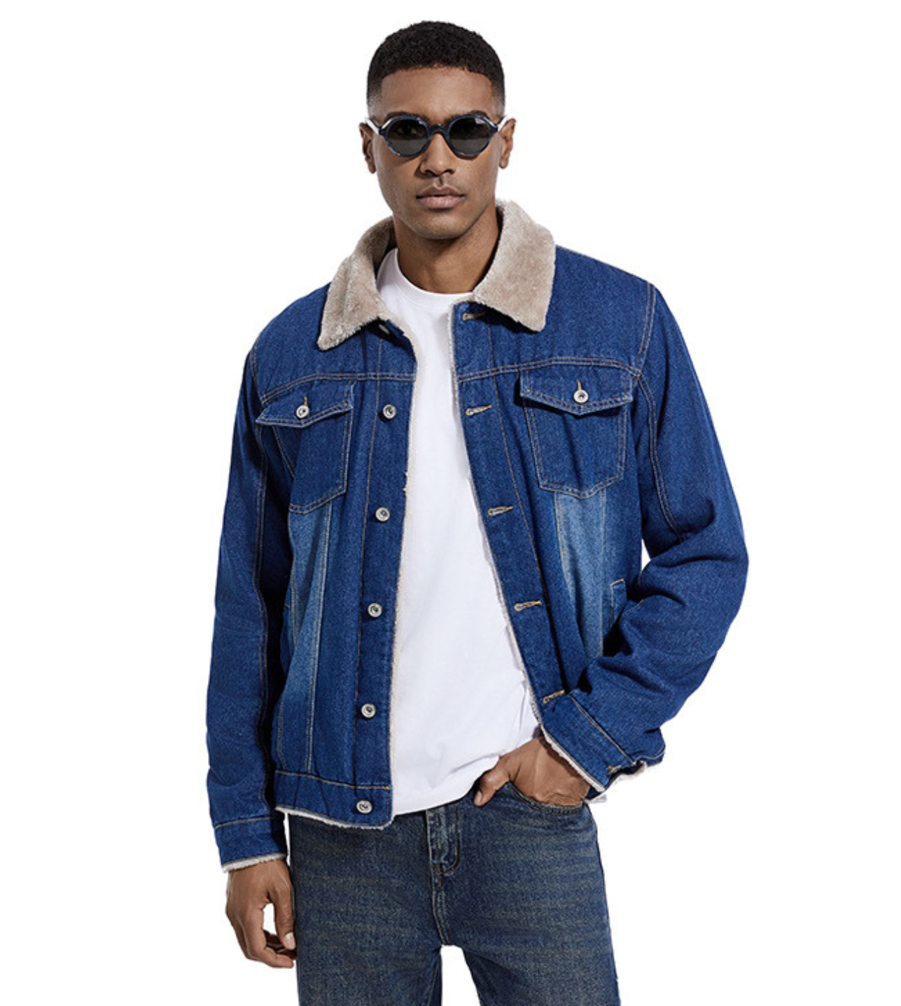 Andrés – Chaqueta de jeans acolchada con estilo clásico