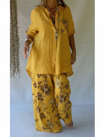 Yasmin | Conjunto Floral de Lino y Algodón