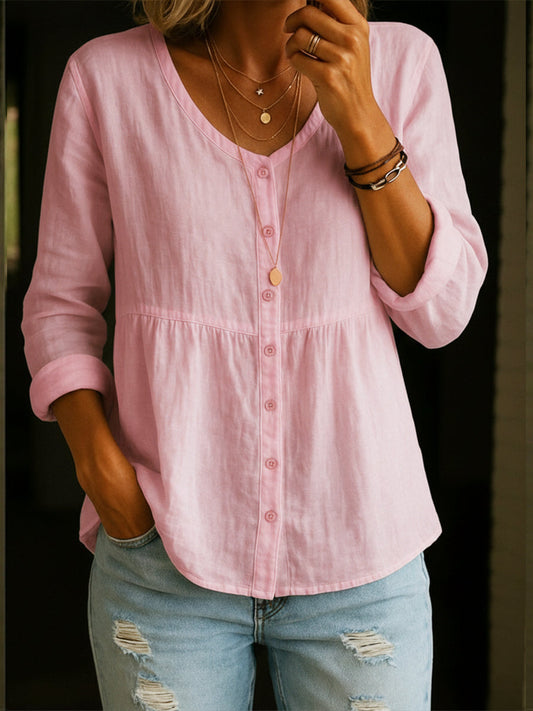Camisa de Lino y Algodón para Mujeres